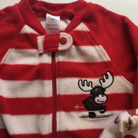 2/$12 3 Month Baby’s First Christmas Onesie, Sleeper and Hat Set - Picture 3 of 12